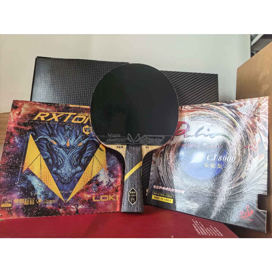 Table Tennis Custom Bat - LOKI Kylin K6 カーボン卓球ブレード カスタム手接着ピンポンバット（LOKI Ryzen