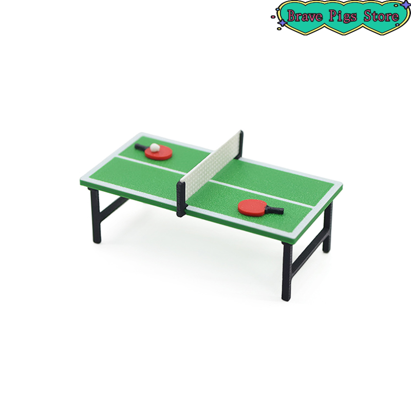 Table Tennis Venue - 1:12 ミニチュア卓球ラケットモデル卓球テーブル装飾アクセサリー
