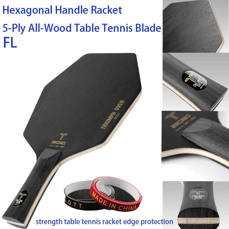 Table Tennis Grip Tape - プロフェッショナル六角卓球パドル 5PlyPure 木製卓球ラケット & 卓球ラケットエッジプロテクターフロッキングテープ