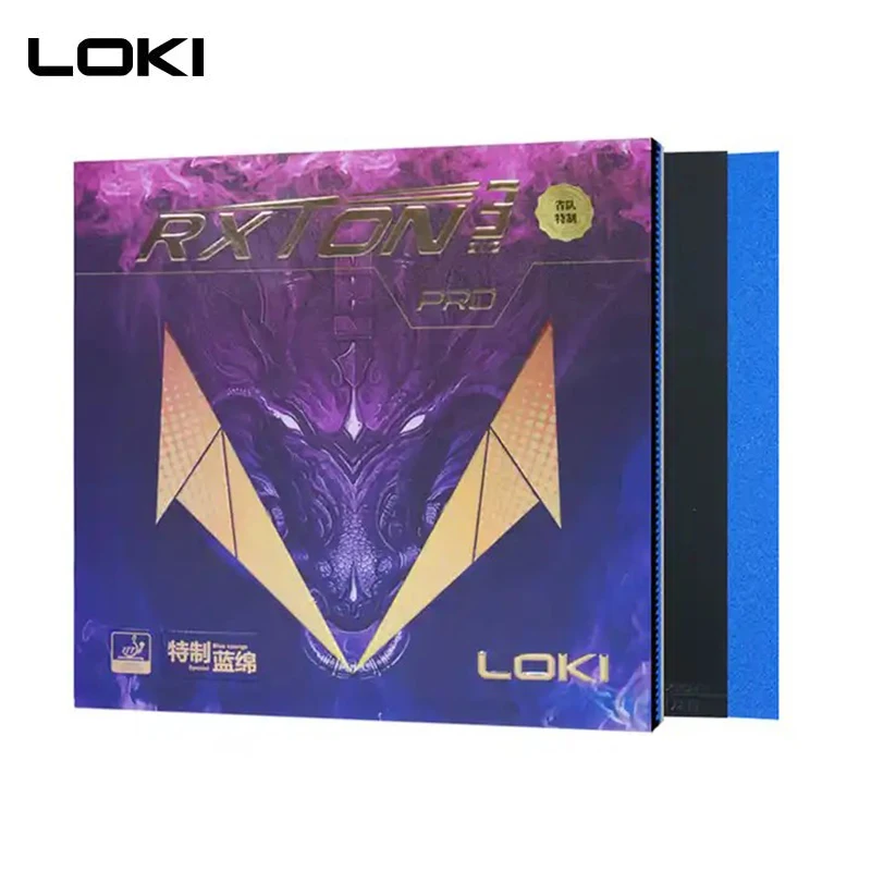 Table Tennis Db Rubbers - Loki-卓球のping pongラバー、高速攻撃のための黒のpingpongパッド、rxton 3 proブルーケーキスポンジ