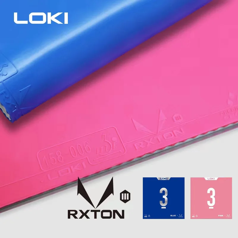 Table Tennis Loki - オリジナル LOKI RXTON 1&3 ブルーピンク卓球ラバーにきび -