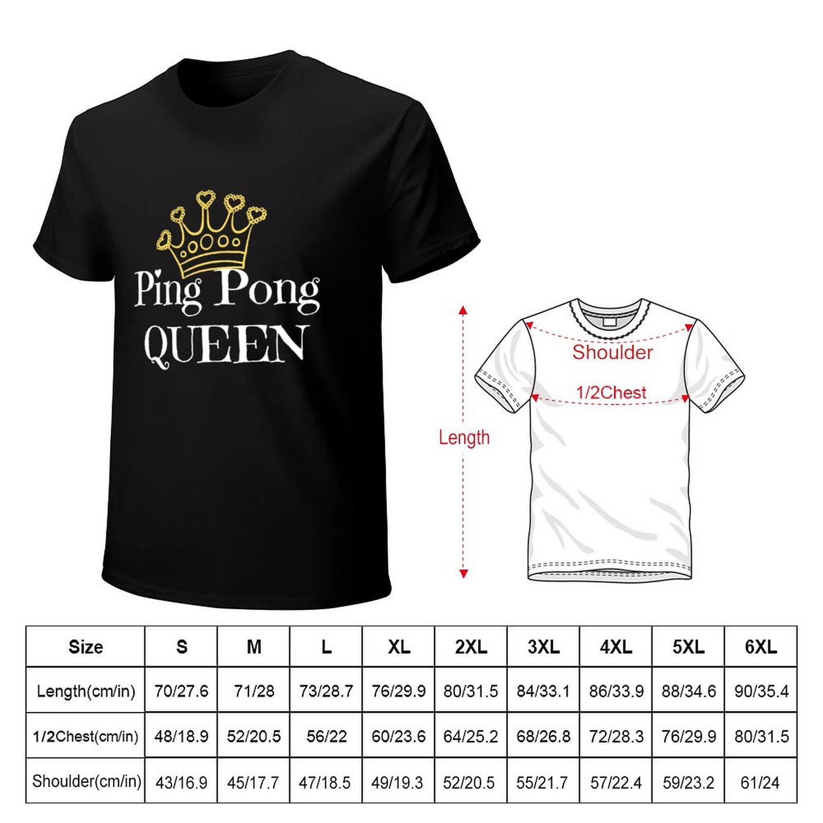 ピンポンクイーン卓球愛好家向けTシャツビッグアンドトールクル - Table Tennis Queen のレビューと価格