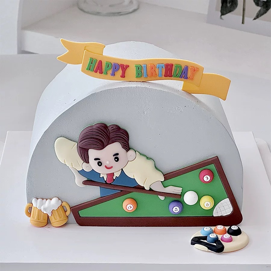 ビリヤードケーキの誕生日の装飾,父の日おめでとう,ビールのお - Table Tennis Venue のレビューと価格