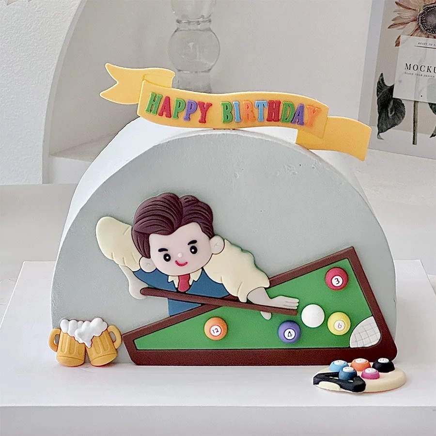 ビリヤードケーキの誕生日の装飾,父の日おめでとう,ビールのお - Table Tennis Venue のレビューと価格